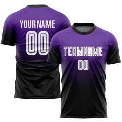 Purple White-Black Soccer Fade Uniform Jersey Custom Fashion Sublimation