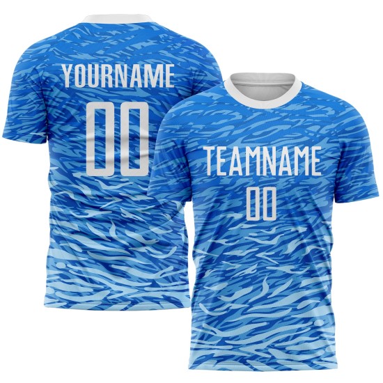 Soccer White Royal Uniform Custom Sublimation Jersey