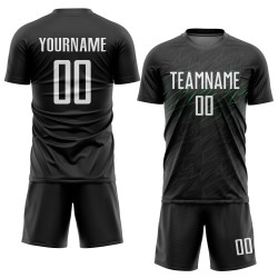 Black Custom White-Neon Soccer Jersey Uniform Sublimation Green Black Custom White-Neon Soccer Jersey Uniform Sublimation Green