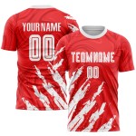 Jersey White Soccer Sublimation Uniform Custom Red Jersey White Soccer Sublimation Uniform Custom Red