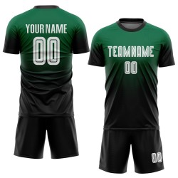 Uniform Fade Green White-Black Soccer Jersey Sublimation Kelly Custom Fashion