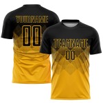 Sublimation Custom Soccer Gold Uniform Black Jersey Sublimation Custom Soccer Gold Uniform Black Jersey