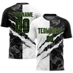 Custom Green Jersey Soccer Graffiti Pattern Black-Neon Sublimation Uniform Scratch Custom Green Jersey Soccer Graffiti Pattern Black-Neon Sublimation Uniform Scratch