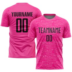 Uniform Black Custom Pink Jersey Soccer Sublimation