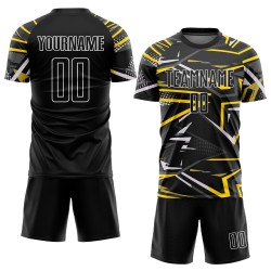 Custom Jersey Black Soccer Sublimation Uniform Black-Gold Custom Jersey Black Soccer Sublimation Uniform Black-Gold
