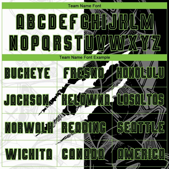 Custom Green Jersey Soccer Graffiti Pattern Black-Neon Sublimation Uniform Scratch Custom Green Jersey Soccer Graffiti Pattern Black-Neon Sublimation Uniform Scratch